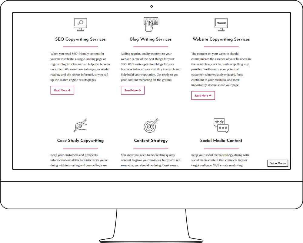 desktop landing page